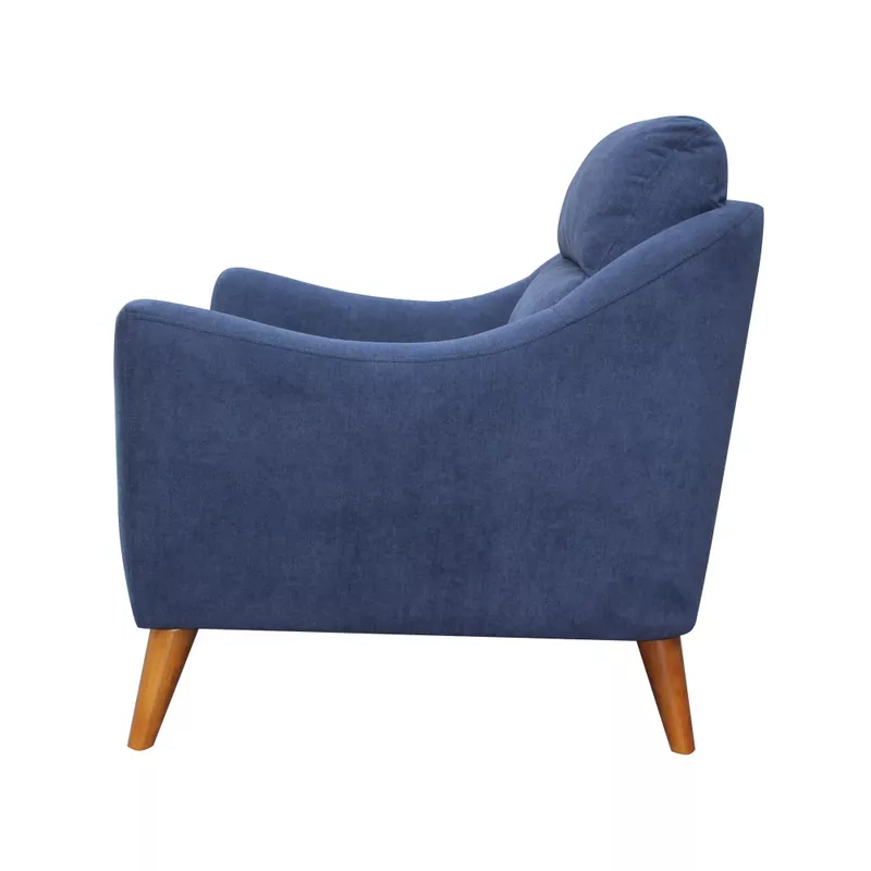 Gano Sloped Arm Upholstered Chair Navy Blue