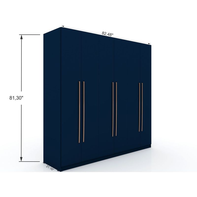 Gramercy Modern Freestanding Wardrobe Armoire Closet - Tatiana Midnight Blue