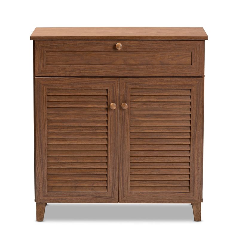 Copper Grove Zdolbuniv Dark Grey 4-shelf Shoe Storage Cabinet - Walnut - Medium Wood - Walnut Finish