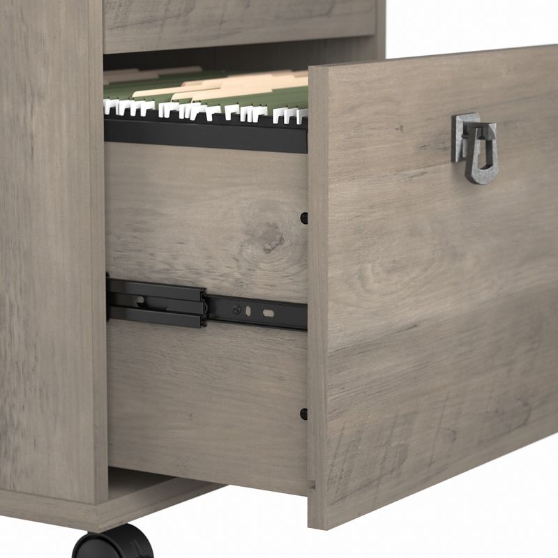 Homestead Farmhouse Mobile File Cabinet by Bush Furniture - Linen White Oak