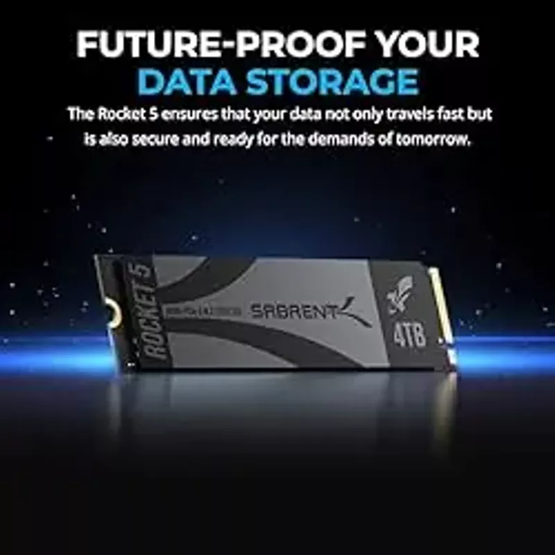 SABRENT Rocket 5 4TB Advanced Performance Internal M.2 PCIe GEN 5 14GB/s X4 NVMe SSD (SB-RKT5-4TB)