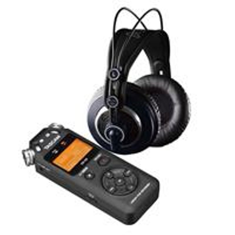 AKG K 240 MKII Pro Semi-Open Hi-Fi Stereo Studio Headphones with Varimotion Speakers - Bundle with Tascam DR-05 Portable Handheld...