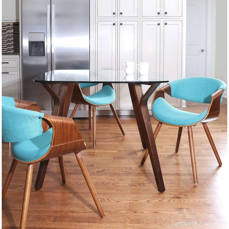 Rent to own Folia Midcentury Modern Square Dining Table Clear Glass