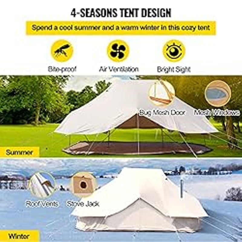 VEVOR Large Canvas Wall Tent