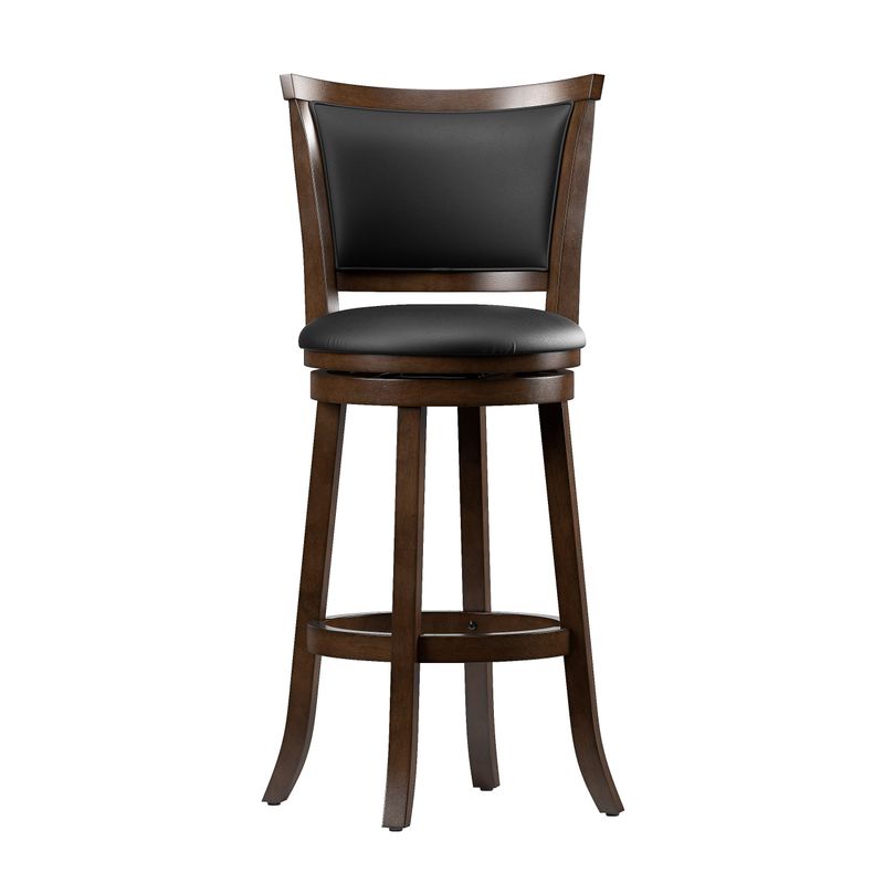 Woodgrove Bonded Leather Brown Wood Barstool (Set of 2) - Counter height