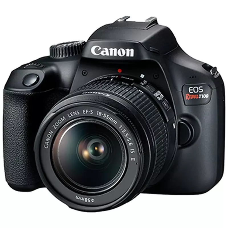 Canon EOS Rebel T100 DSLR Camera with EF-S 18-55mm f/3.5-5.6 IS II Lens + Canon EF 75-300mm f/4-5.6 III Lens