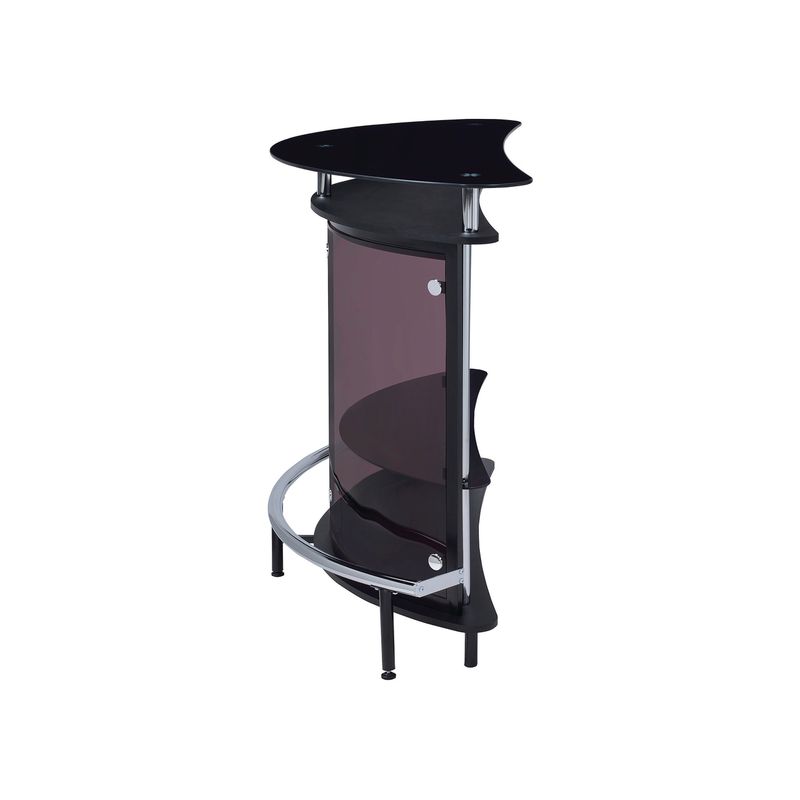 Coaster Furniture Amarillo Black and Chrome 2-tier Bar Unit - Black - Metal