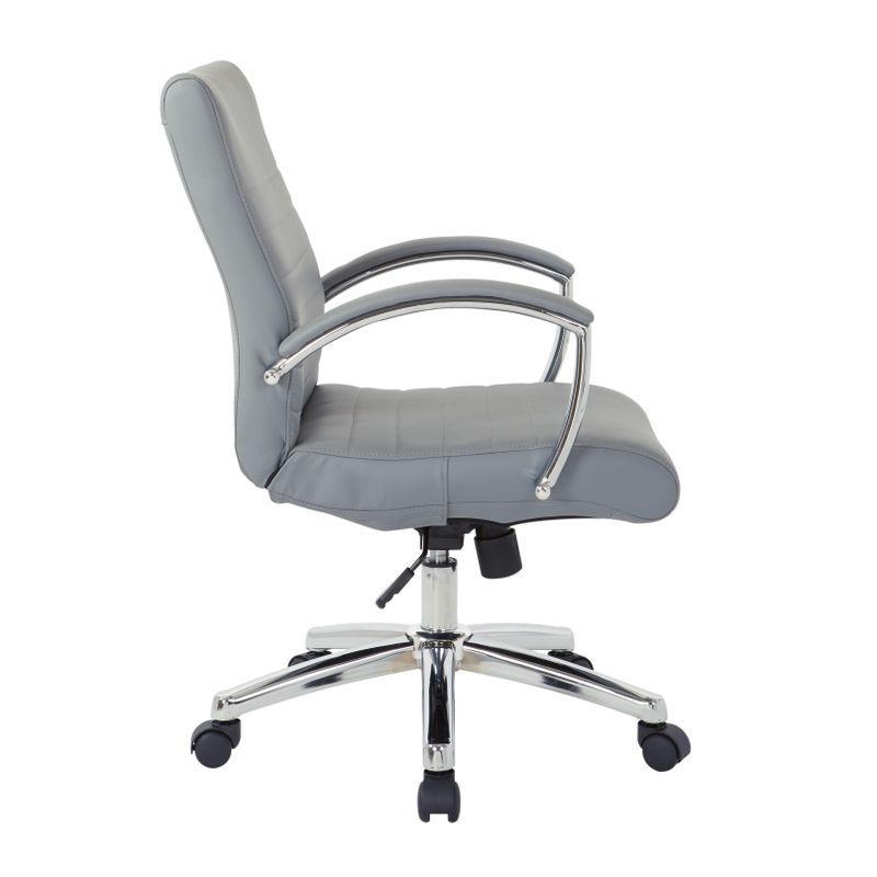 Executive Low Back Faux Leather Chair with Chrome Arms and Base - single - White