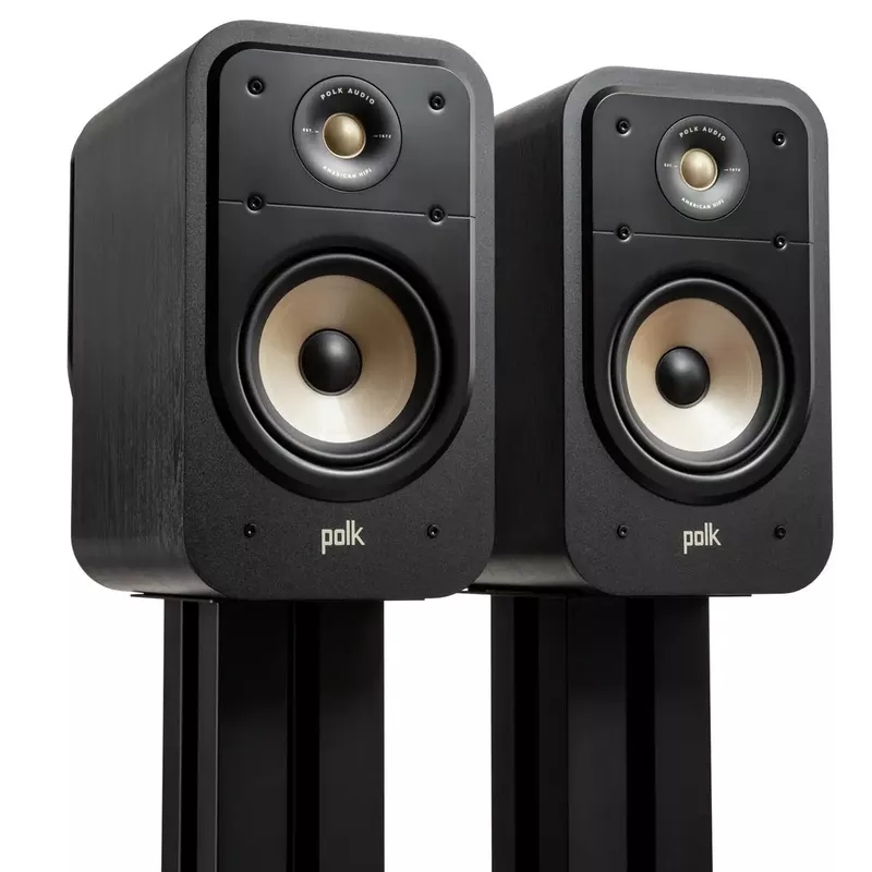 Polk Audio Signature Elite ES20 High-Resolution Large Bookshelf Loudspeaker, Black, Pair