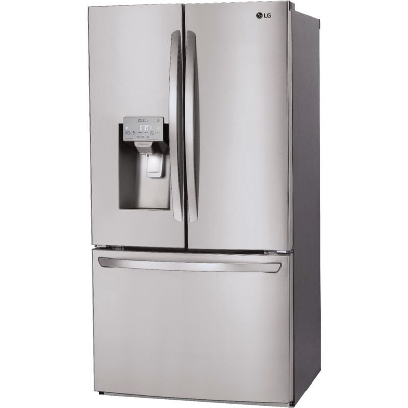 Left Zoom. LG - 26.2 Cu. Ft. French Door Smart Refrigerator with Dual Ice Maker - Stainless steel