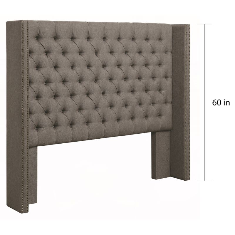 Copper Grove Guayabal Demi-wing Button-tufted Grey Upholstered Headboard - Queen - Grey Headboard Only