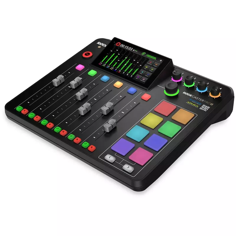 Rode RODECaster Pro II Integrated Audio Production Studio Console, Bundle with NTH-100M Headphones and 32GB microSDHC Memory Card