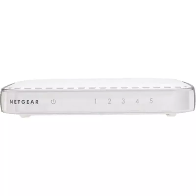 NETGEAR - 5-Port 10/100/1000 Mbps Gigabit Unmanaged Switch - White