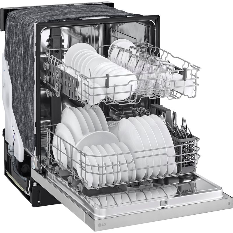 Alt View Zoom 12. LG - 24" Front Control Built-In Stainless Steel Tub Dishwasher with SenseClean and 52 dBA - Stainless steel
