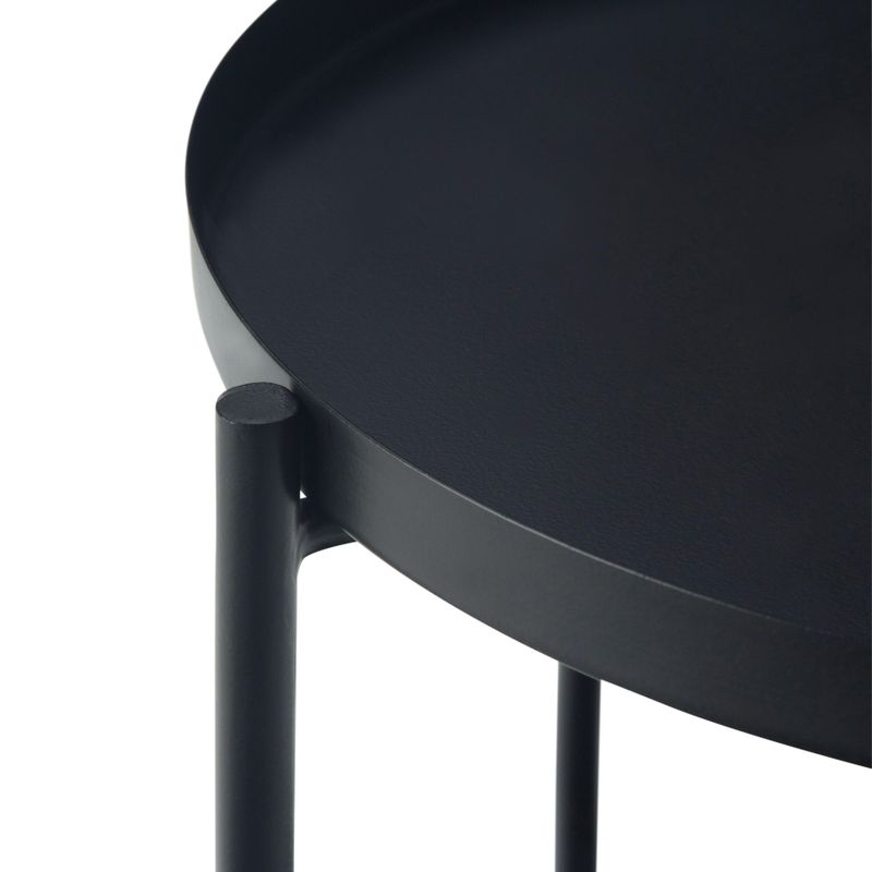 WYNDENHALL Lipton Industrial 17 inch Wide Metal Metal End Table - 16.9"w x 16.9" d x 22.2" h - Black