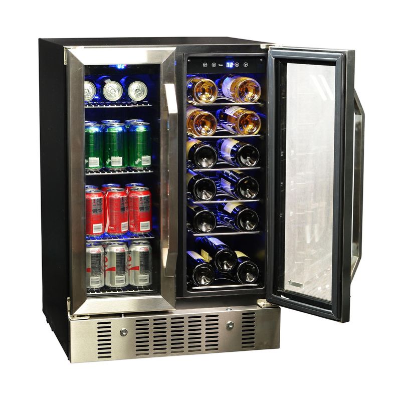 NewAir 18 Bottle/ 52 Can, Dual Zone Wine and Beverage Cooler - Front-Venting