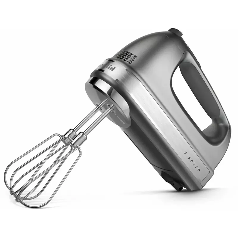 KitchenAid 9-Speed Hand Mixer with Turbo Beater II Accessories in Contour Silver