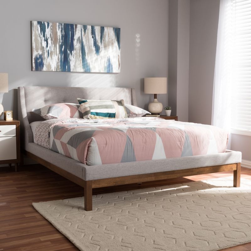 Clay Alder Home Bandai Contemporary Fabric Platform Bed - Beige - Queen