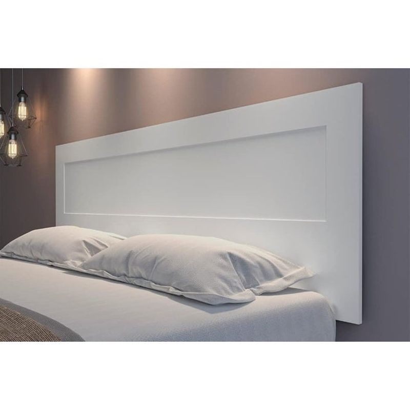 Midtown Concept Headboard Platform Bed Room Furniture MDF Wood Wall Mount Panel Headboard for Queen and Full Bed - White