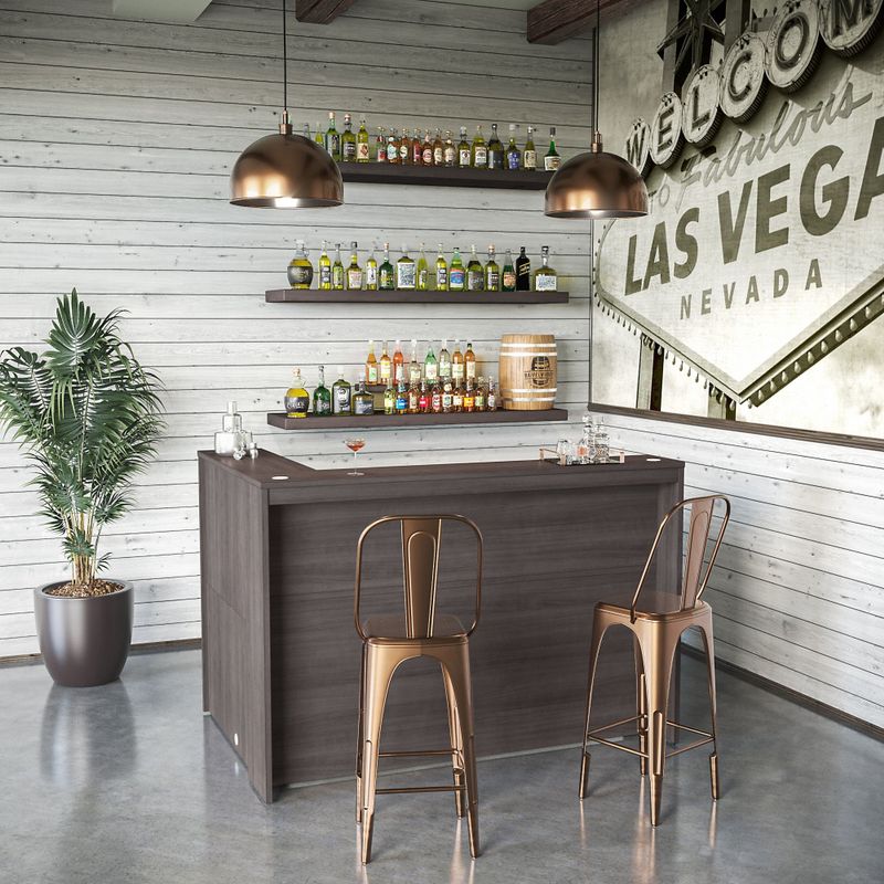 Studio C 72W Corner Bar Cabinet by Bush Business Furniture - White