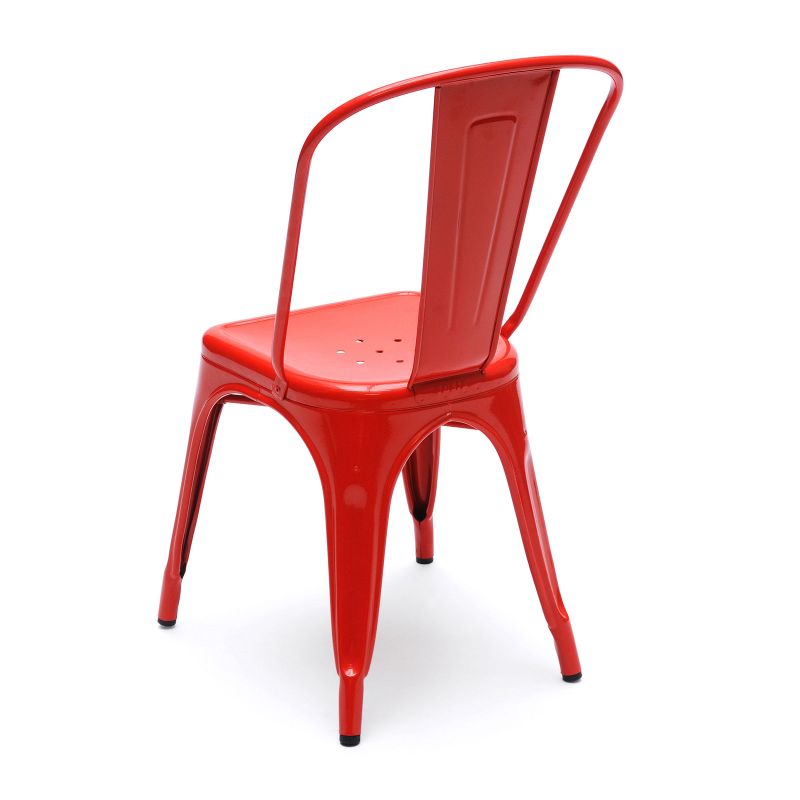 Red Bistro Dining Chair (Set of 2) - Retro Metal Bistro Dining Chair
