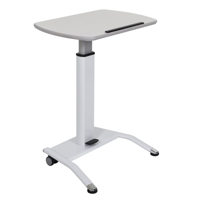 Luxor White Steel Pneumatic Height Adjustable Lectern - 25.5"Wx17"Dx28"-42.5"H