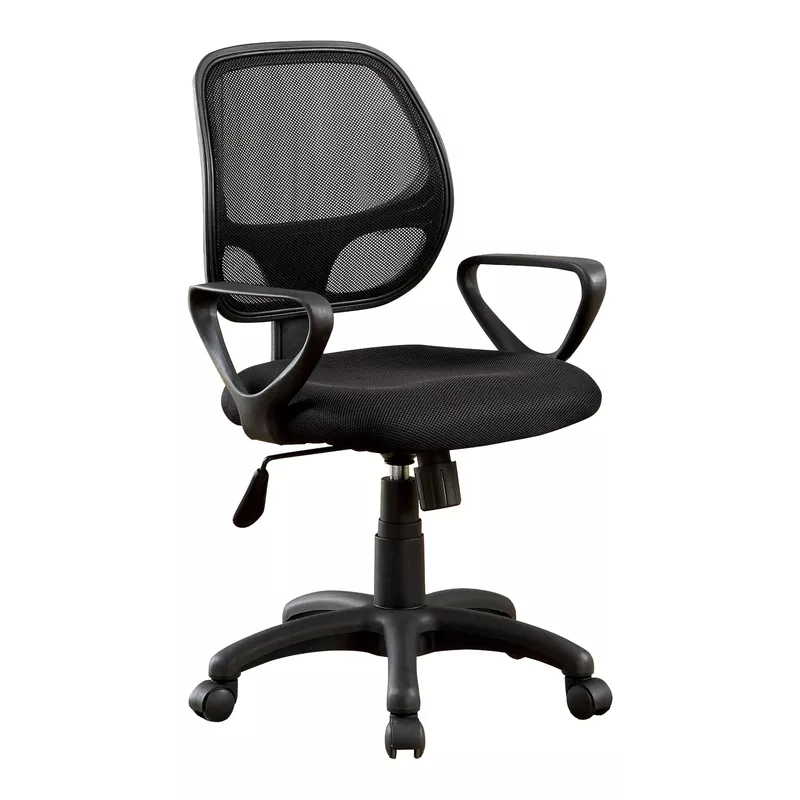 Contemporary Fabric Adjustable Office Chair in Black