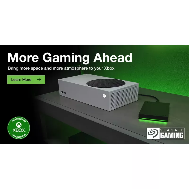 Seagate - Game Drive for Xbox 5TB External USB 3.2 Gen 1 Portable Hard Drive Xbox Certified with Green LED Bar - Black