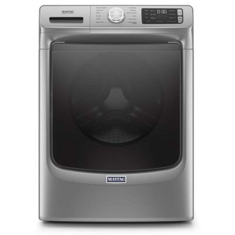Maytag - 4.8 Cu. Ft. 12-Cycle High-Efficiency Front-Loading Washer with Steam - Metallic Slate