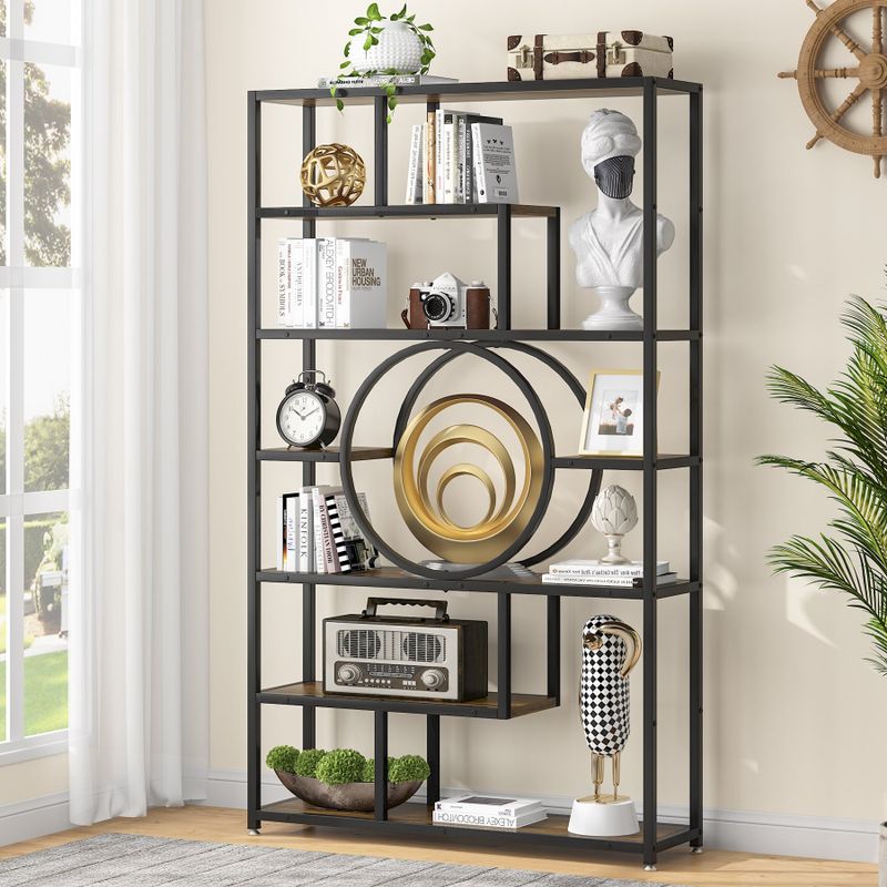 Rent to own 72'' Bookcase Bookshelf, 7Tier Tall Etagere Bookcases Book