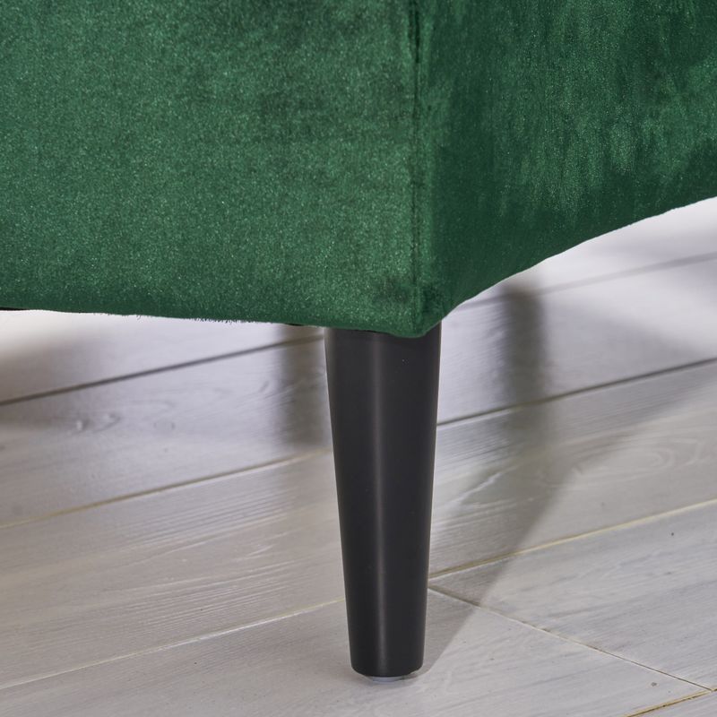 Jazmine Glam 4 Seater Modular Velvet Sectional by Christopher Knight Home - emerald + matte black
