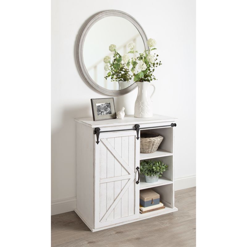 Kate and Laurel 'Cates' White Rolling Kitchen and Bar Cart - 30x15x34 - Rustic White - Farmhouse