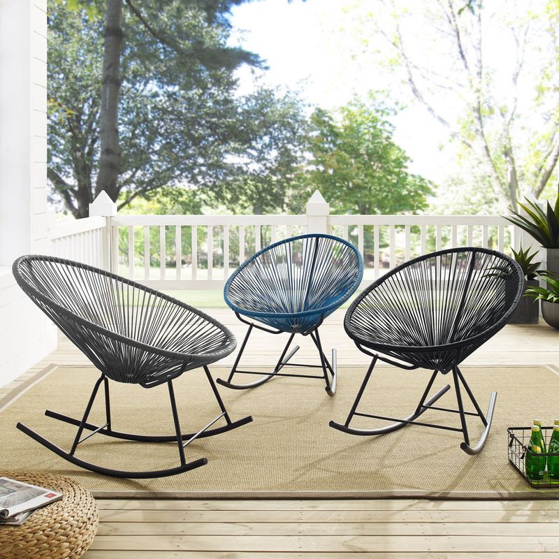 Corvus Sarcelles Modern Wicker Patio Rocking Chairs (Set of 2) - Detail 2