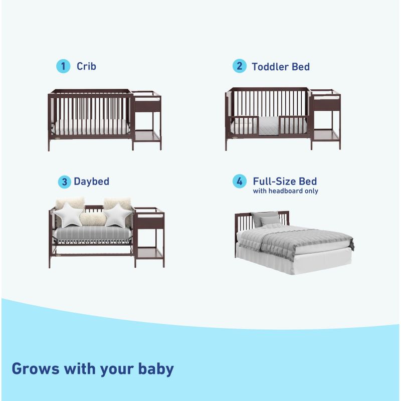 Graco Fable 4-in-1 Convertible Crib and Changer - Espresso