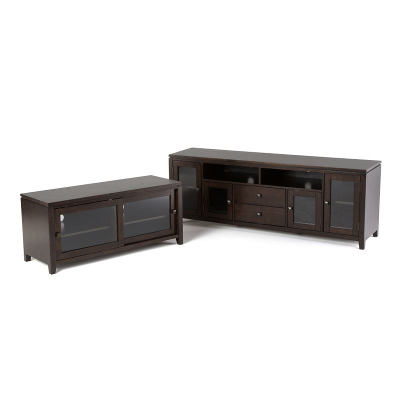 WYNDENHALL Essex SOLID WOOD 48 inch Wide Contemporary TV Media Stand For TVs up to 50 inches - 48'' x 17.5'' x 21 - Mahogany Brown