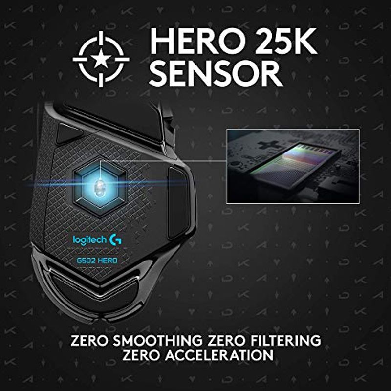 Logitech G502 Hero K/DA High Performance Gaming Mouse - Hero 25K Sensor, 16.8 Million Color LIGHTSYNC RGB, 11 Programmable Buttons,...