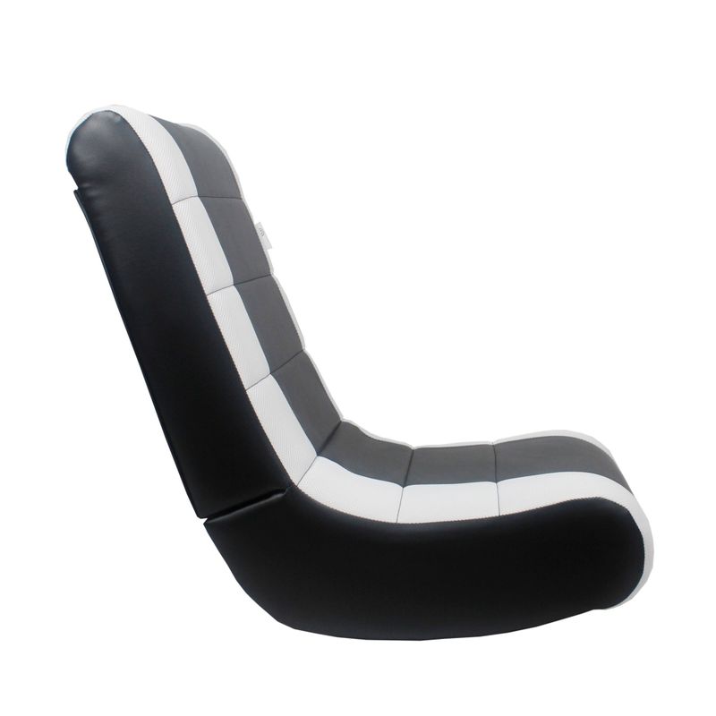 Loungie Rockme Video Gaming Rocker Chair For Kids, Teens, Adults - BLACK/WHITE