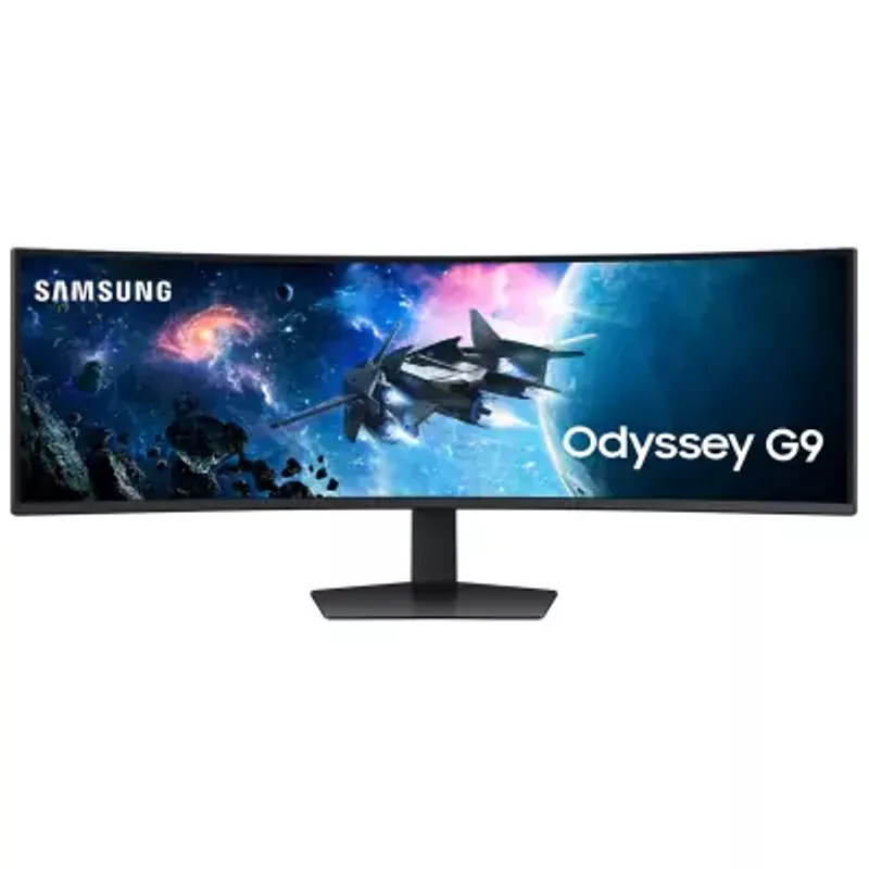 Samsung - 49" Odyssey 1000R Curved Dual QHD 240Hz 1ms FreeSync Gaming Monitor with HDR1000 (HDMI x2, DP, USB) - Black