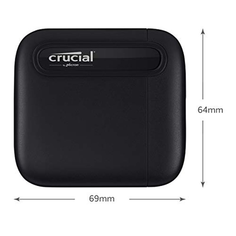 Crucial X6 2TB Portable SSD – Up to 800MB/s – USB 3.2 – External Solid State Drive, USB-C - CT2000X6SSD9