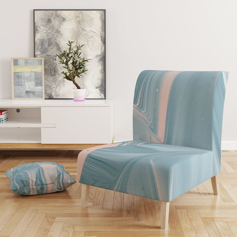 Designart 'Abstract Water I' Upholstered Modern Accent Chair - Slipper Chair