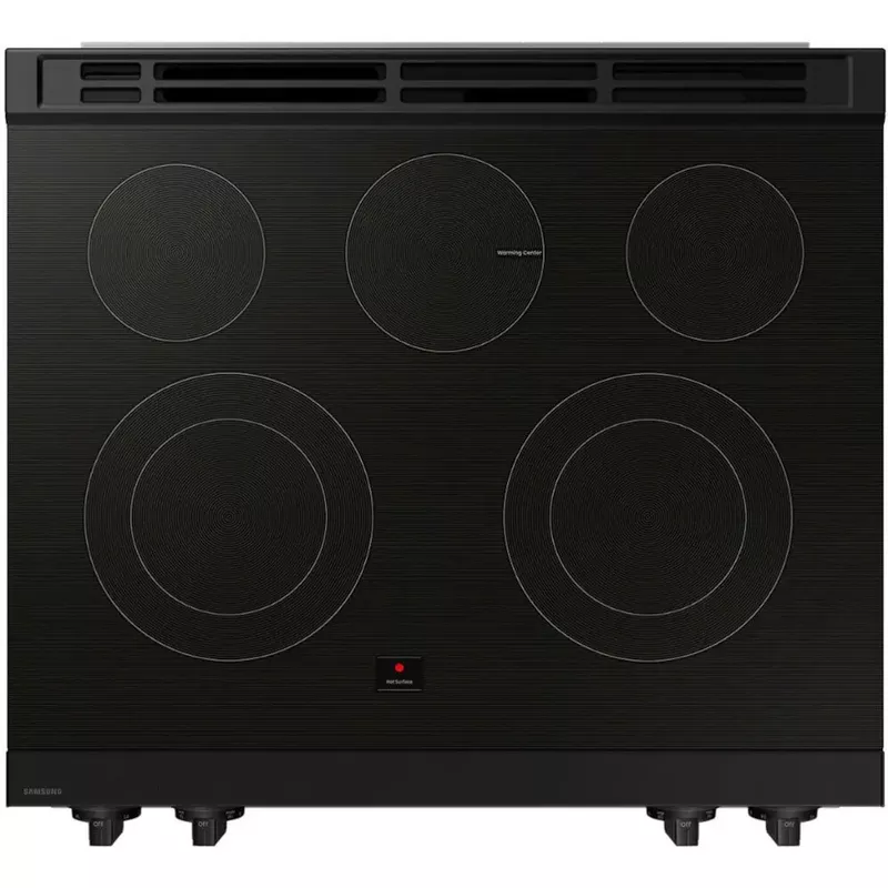 Samsung - Bespoke 6.3 Cu. Ft. Slide-In Electric Range with Precision Knobs - Stainless Steel