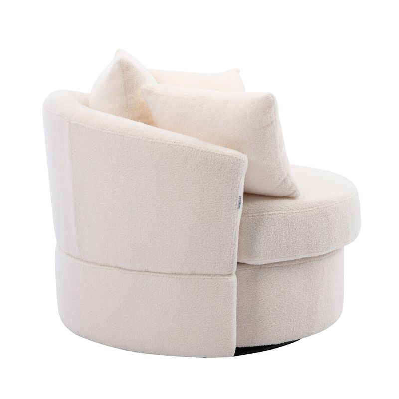 Modern Linen Swivel Accent Chair Bucket Chair - Beige