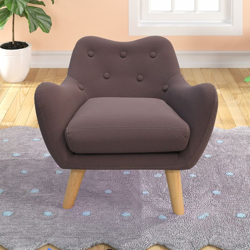 Fabric Upholstered Child Accent Armchair Kids Sofa - 19.29 *16.93*20.47INCH - Purple