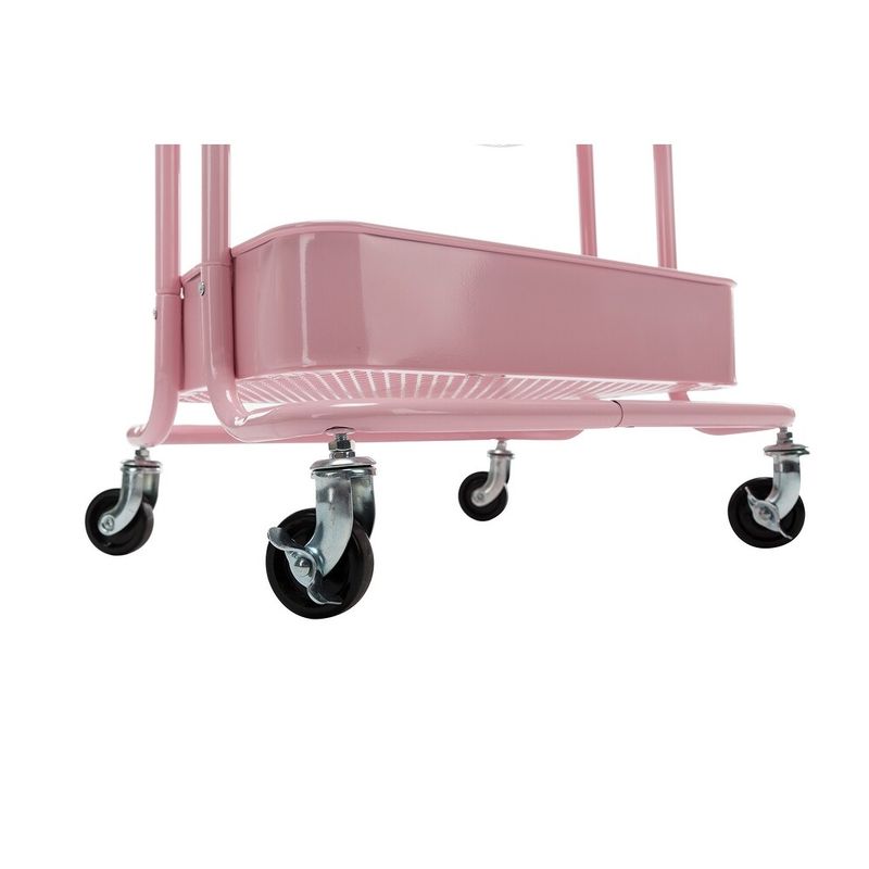 4-Tier Metal Utility Cart with Wheels Storage Shelves Organizer - 17.7"x13.7"x42.9" - Blue