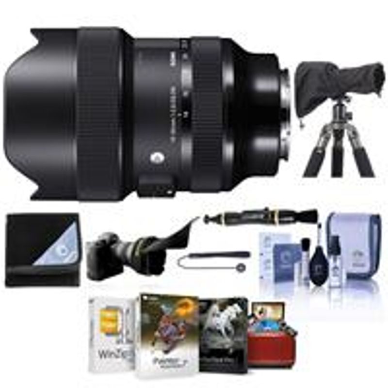 Sigma 14-24mm f/2.8 DG DN ART Zoom Lens for Sony E-Mount - Bundle With Lens Wrap, LensCoat RainCoat Rain Sleeve Black, Cleaning Kit,...