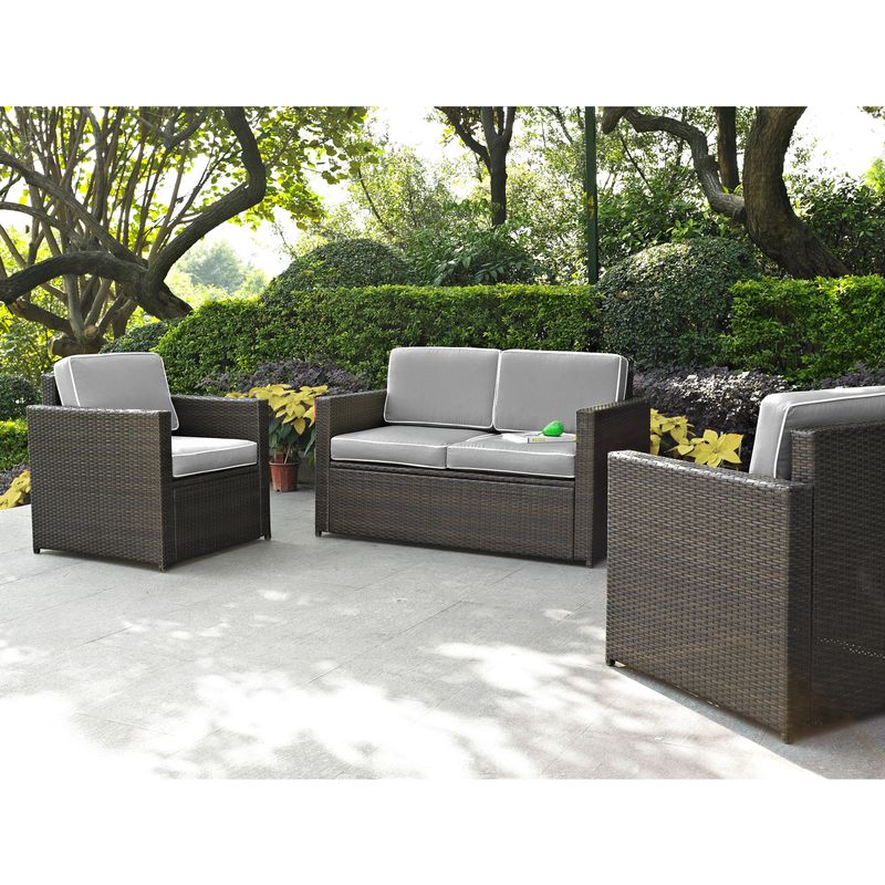 PALM HARBOR 3 PIECE OUTDOOR WICKER SEATING SET - PALM HARBOR 3 PIECE OUTDOOR WICKER SEATING SET