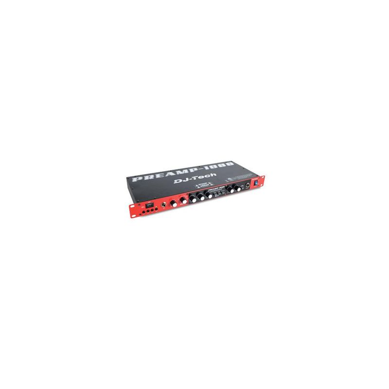 DJ Tech Preamp-1800 8 Channel Pre-Amplifier with USB Audio Interface/ USB Direct Encoder, 20Hz-20kHz Frequency Response, 10dBat 100Hz...
