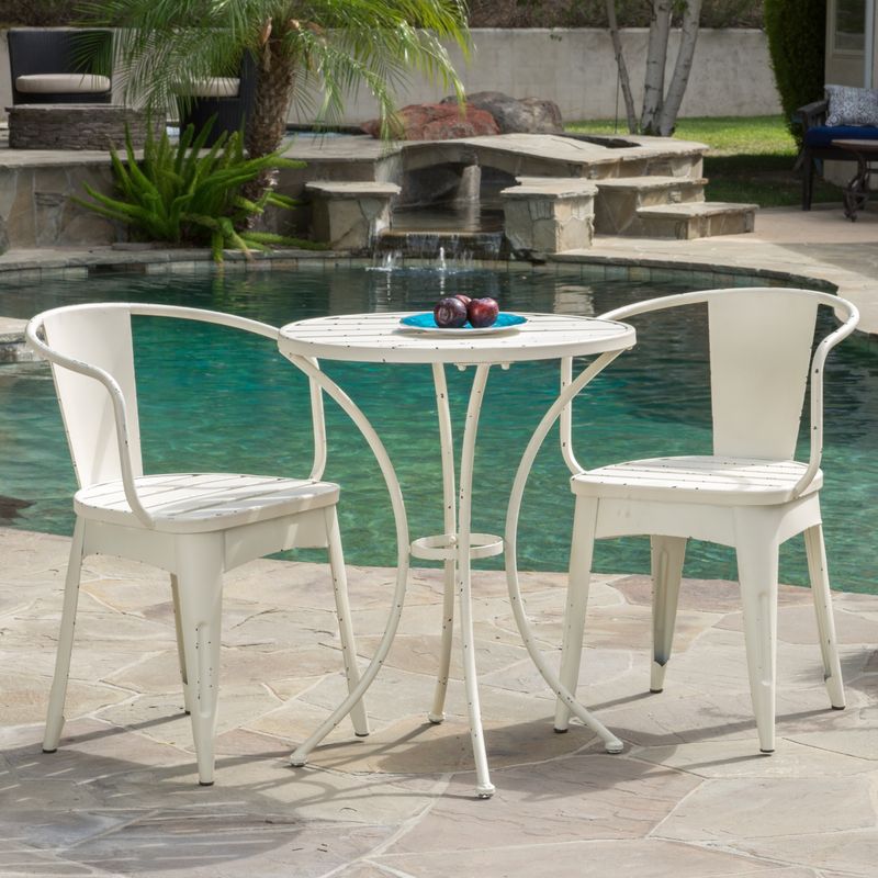 Colmar Outdoor 3-piece Bistro Set by Christopher Knight Home - Matte Teal