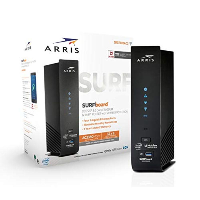 ARRIS SURFboard (32x8) DOCSIS 3.0 Cable Modem Plus AC2350 Dual Band Wi-Fi Router, 1 Gbps Max Speed, Certified for Comcast Xfinity,...