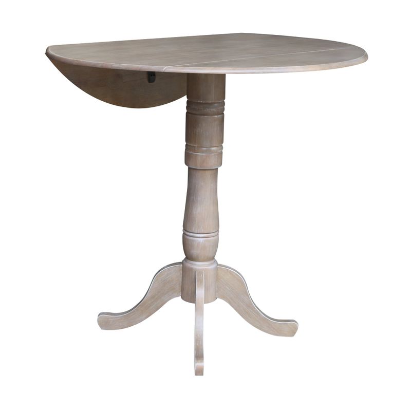 42" Round Dual Drop Leaf Pedestal Table - 29.5"h - Black